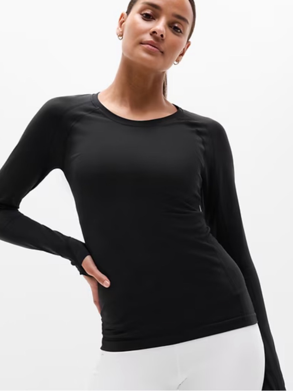 Athleta Black Long-Sleeve Performance Tee